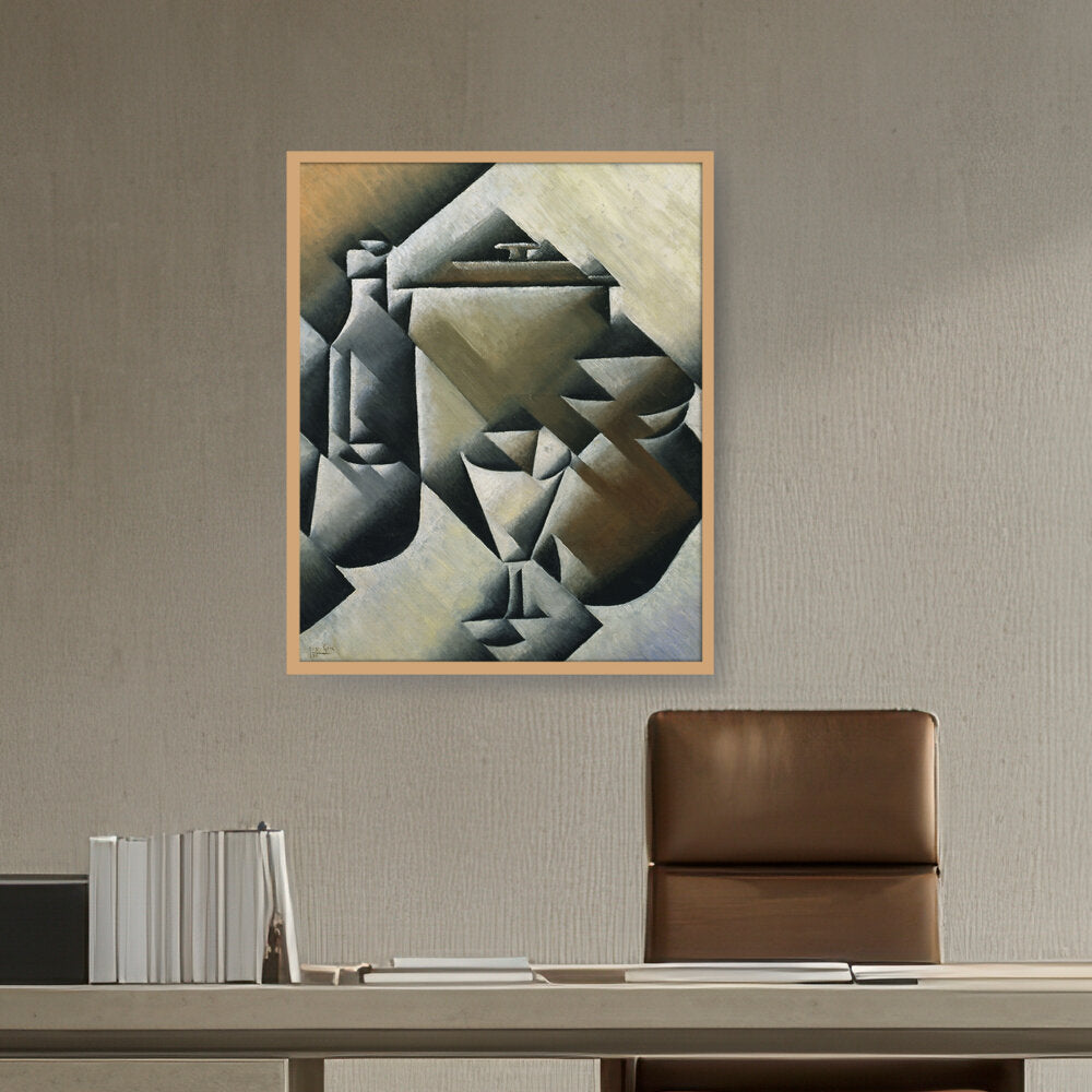 Jar, Bottle And Glass - Framed Canvas