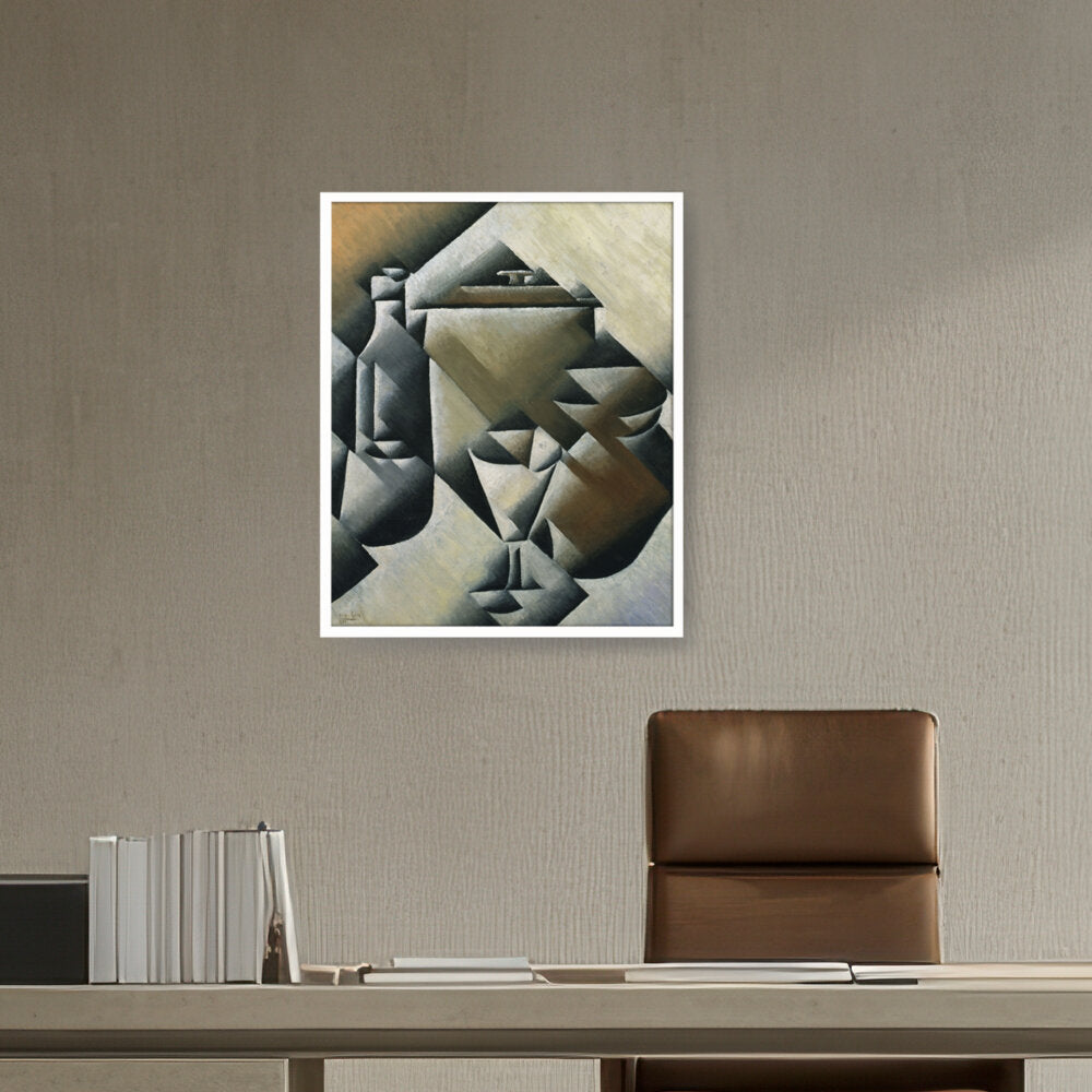 Jar, Bottle And Glass - Framed Canvas