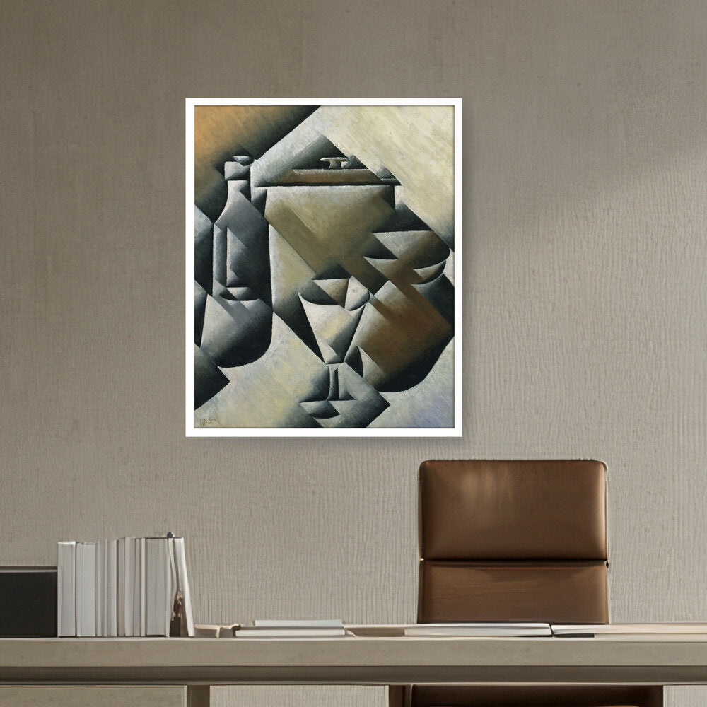 Jar, Bottle And Glass - Framed Canvas