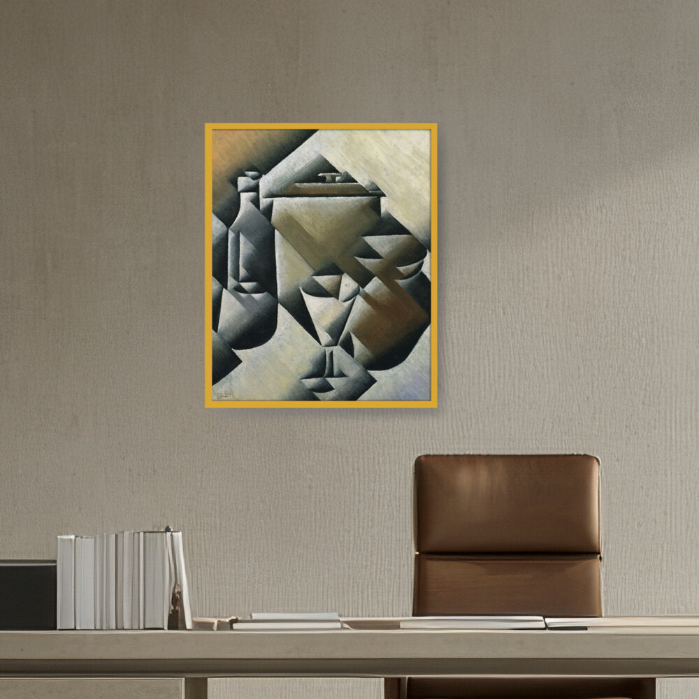 Jar, Bottle And Glass - Framed Canvas