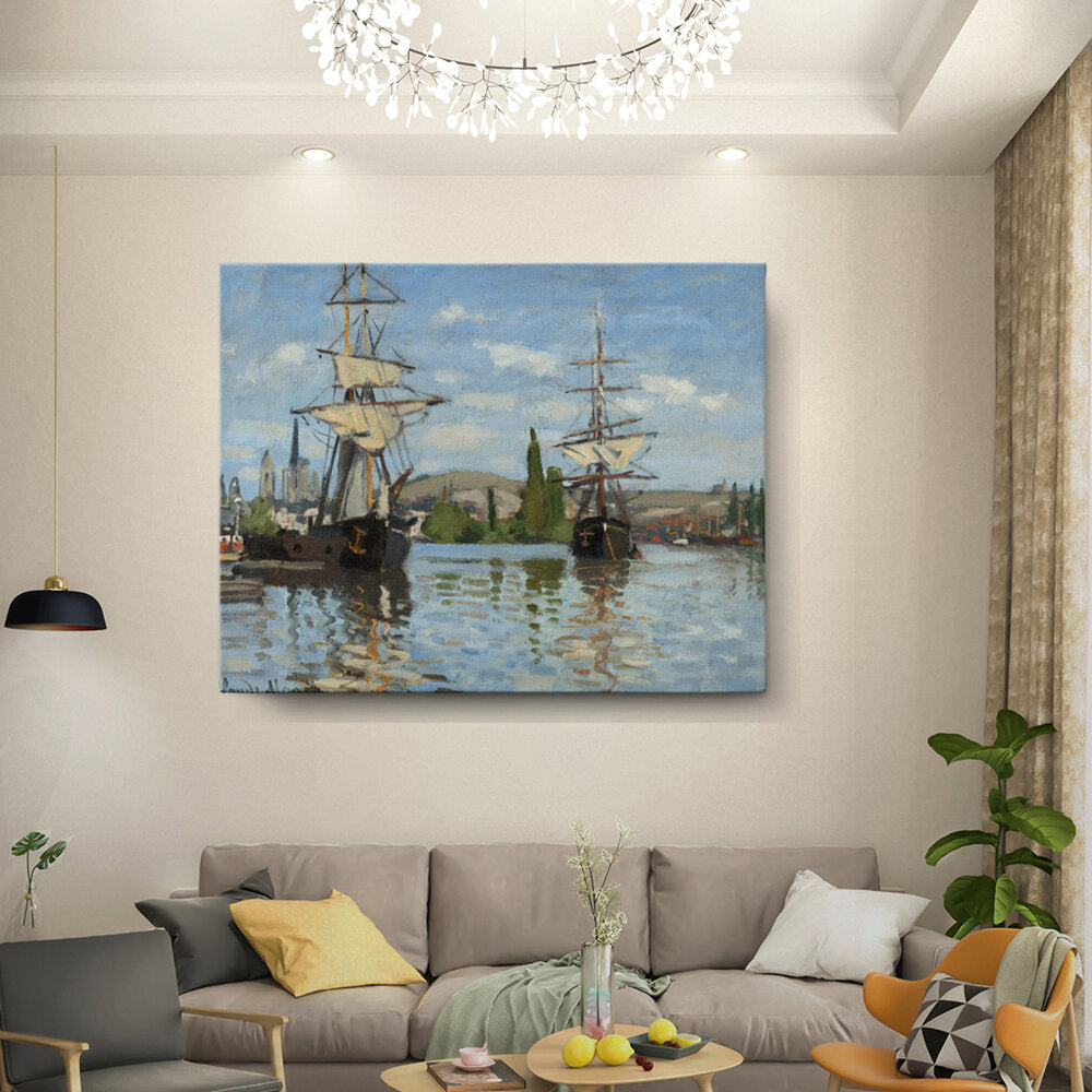 Sailing Ships On A River