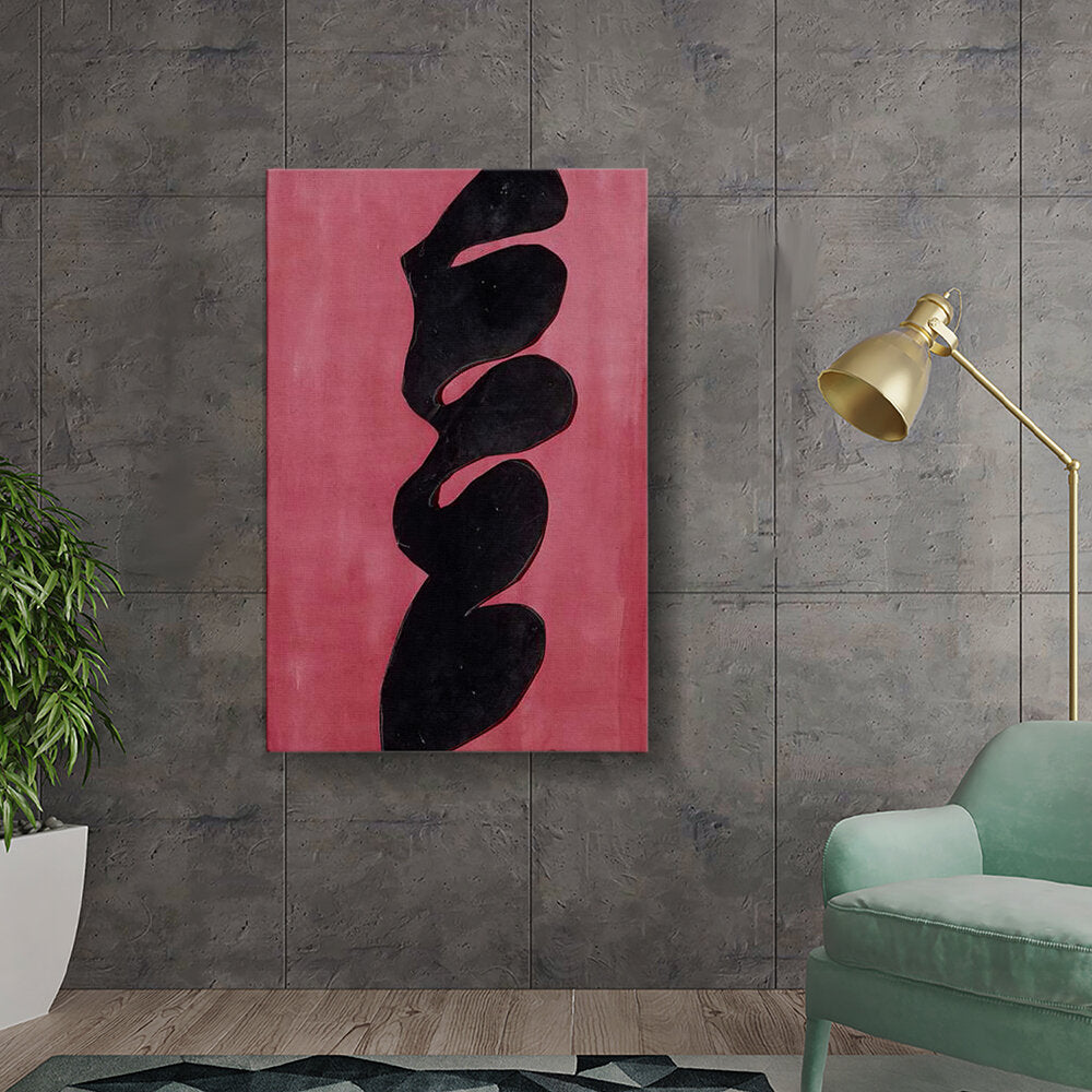 Abstract Black Shapes On Pink
