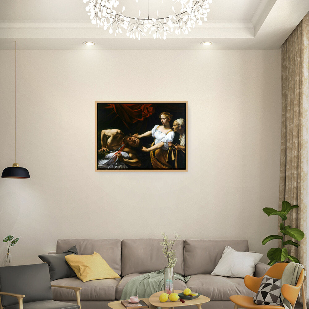 Judith Beheading Holofernes - Floating Framed Canvas