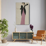 Elegant Woman In Black And Pink - Wall Canvas