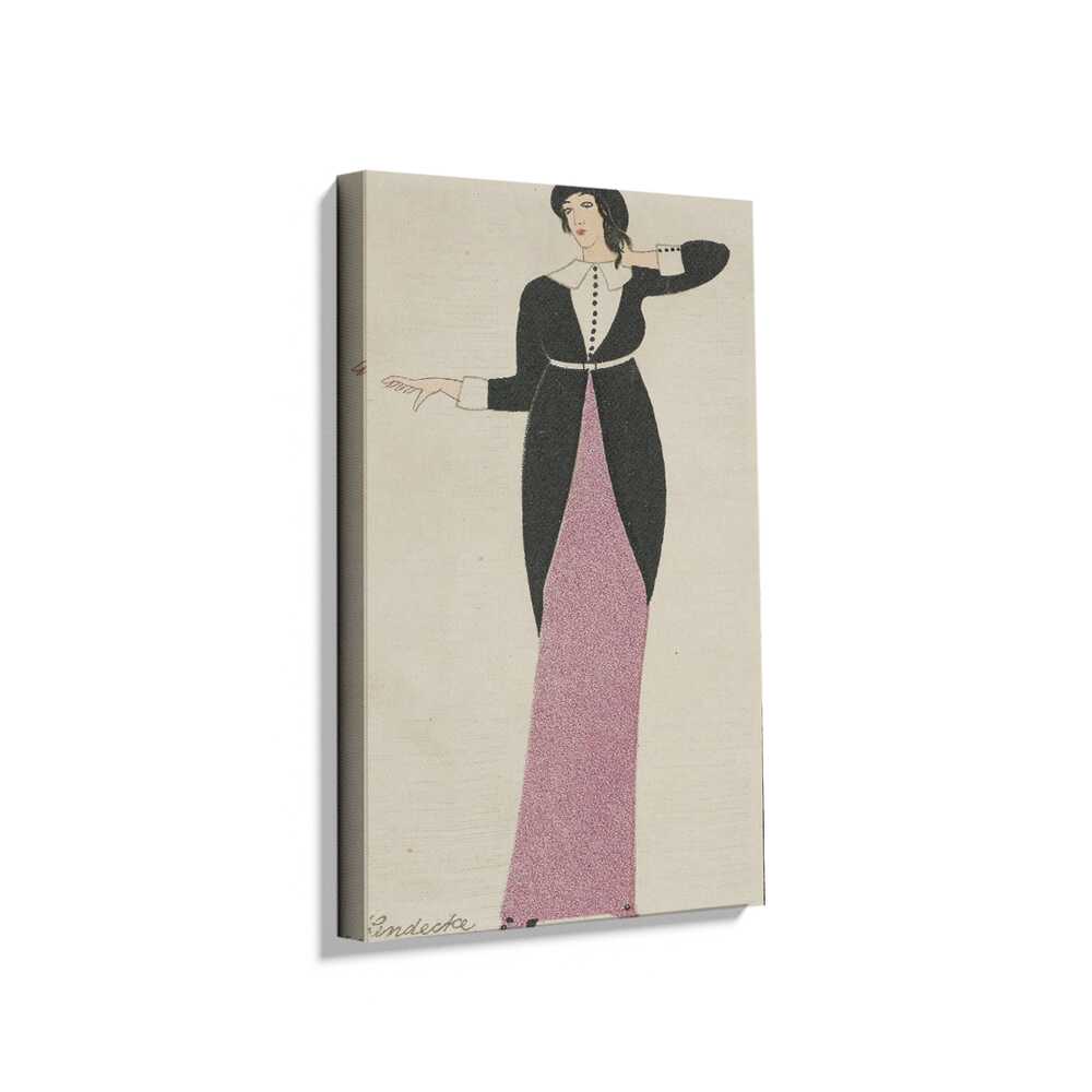 Picasoul - Picasoul Curated - Elegant Woman In Black And Pink - Wall Decor