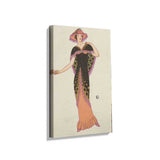 Elegant Lady In Vintage Dress - Wall Canvas