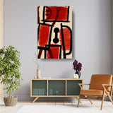 Abstract Forms In Red - Wall Canvas