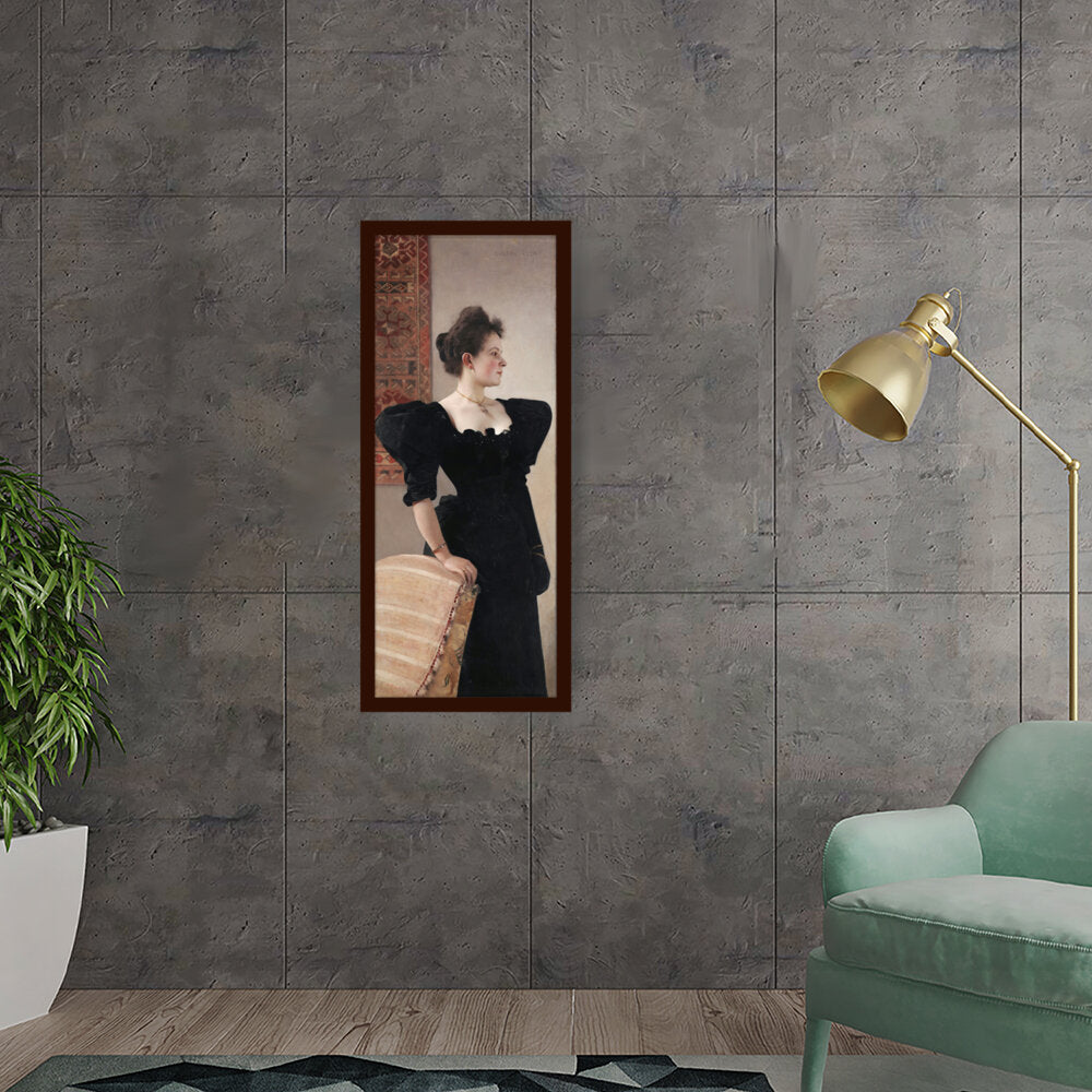 The Lady In Black - Framed Canvas