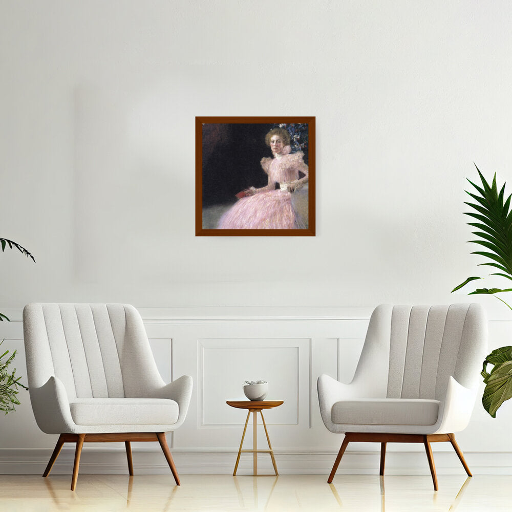 Elegant Portrait In Pink - Framed Canvas