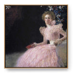 Elegant Portrait In Pink - Floating Framed Canvas
