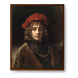 Young Man With A Red Hat - Framed Canvas