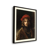 Young Man With A Red Hat - Framed Wall Art
