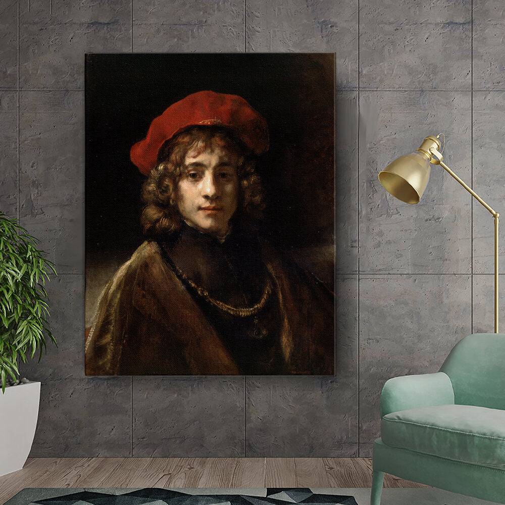 Artist4 - Art - Young Man With A Red Hat - Wall Canvas