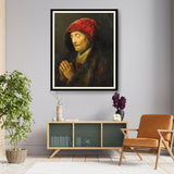 Praying Old Woman - Framed Wall Art