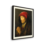 Praying Old Woman - Framed Wall Art