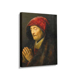 Praying Old Woman - Wall Canvas