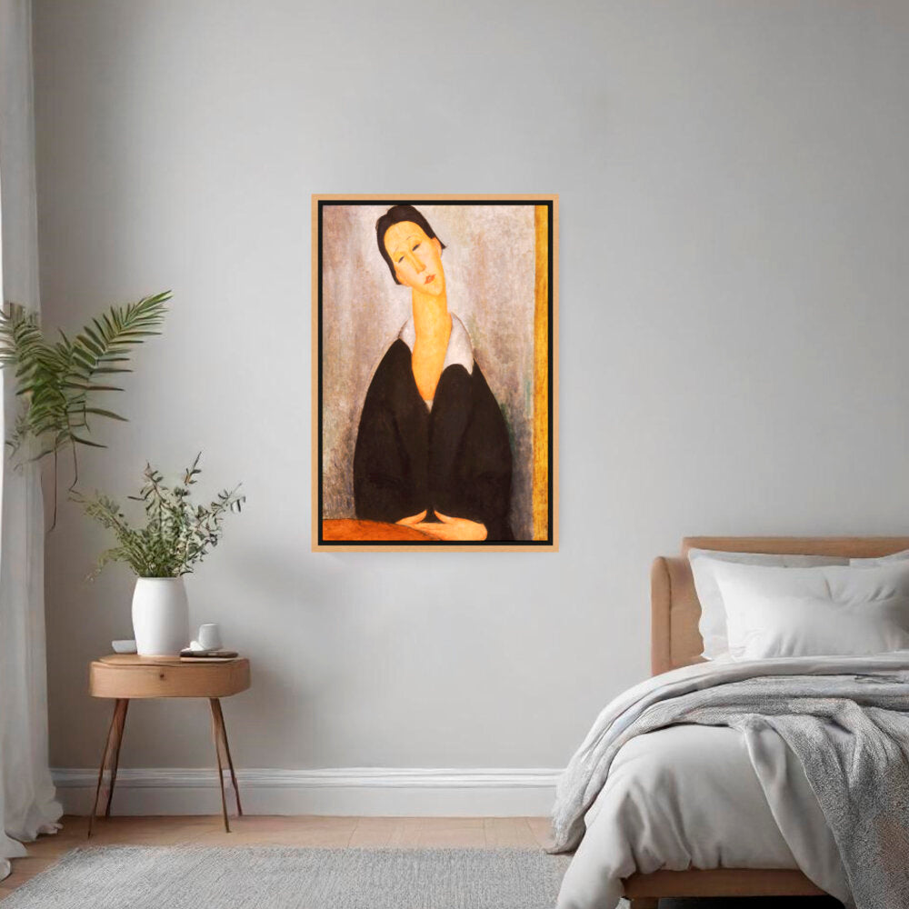 Woman In Black - Floating Framed Canvas