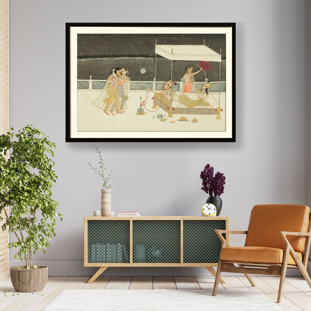 Seduction Scene On A Terrace - WALL MOUNT FRAME