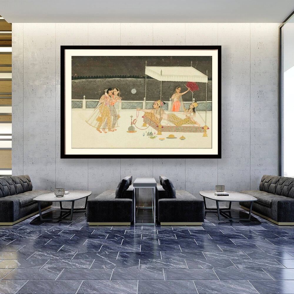 Seduction Scene On A Terrace - WALL MOUNT FRAME