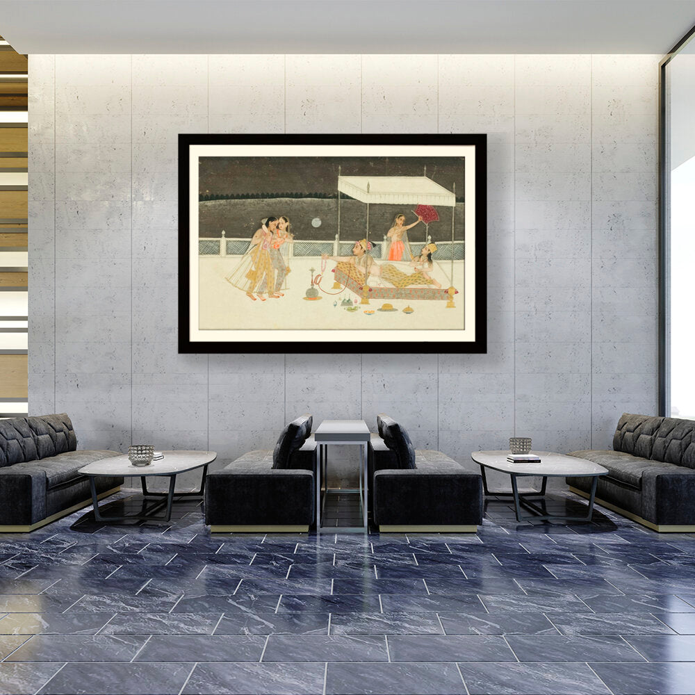 Seduction Scene On A Terrace - WALL MOUNT FRAME