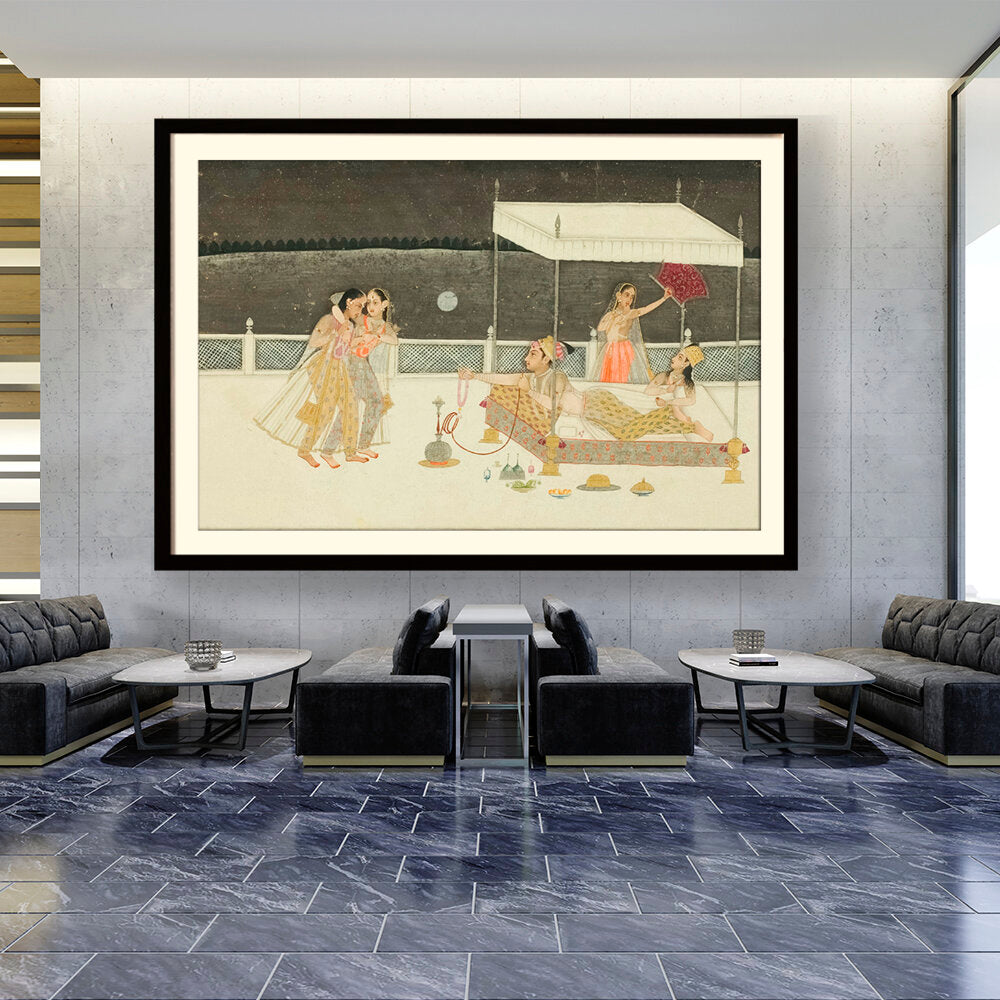 Seduction Scene On A Terrace - WALL MOUNT FRAME