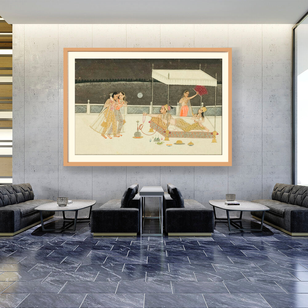 Seduction Scene On A Terrace - WALL MOUNT FRAME