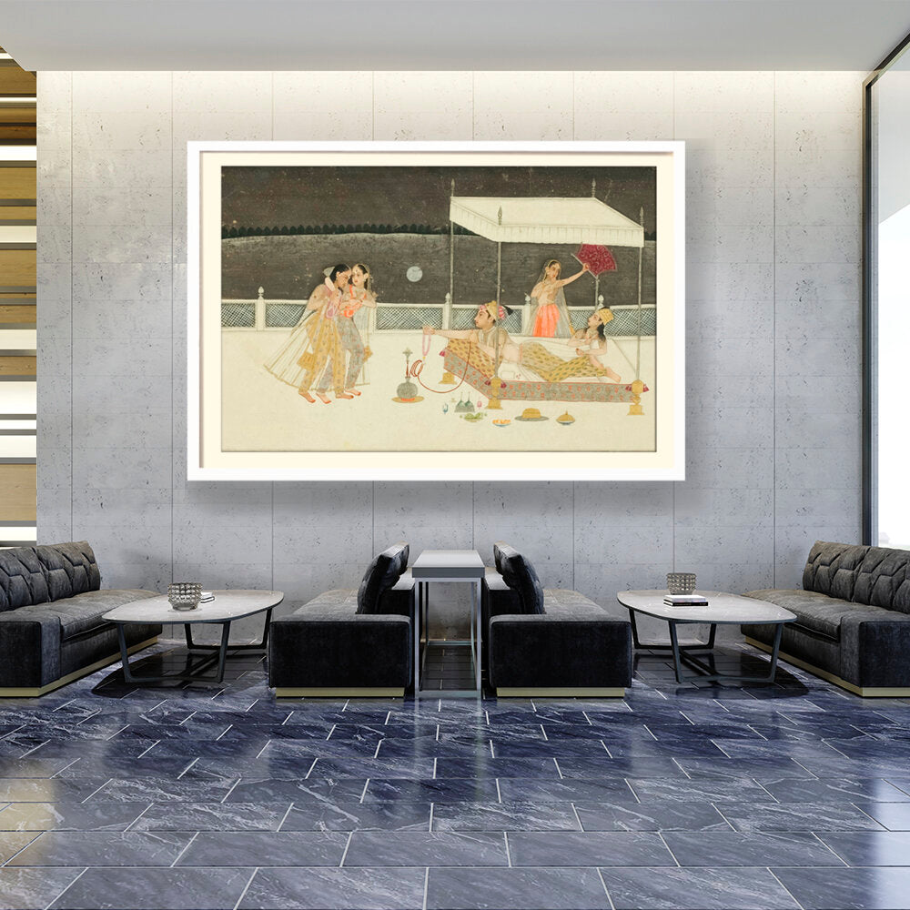 Seduction Scene On A Terrace - WALL MOUNT FRAME