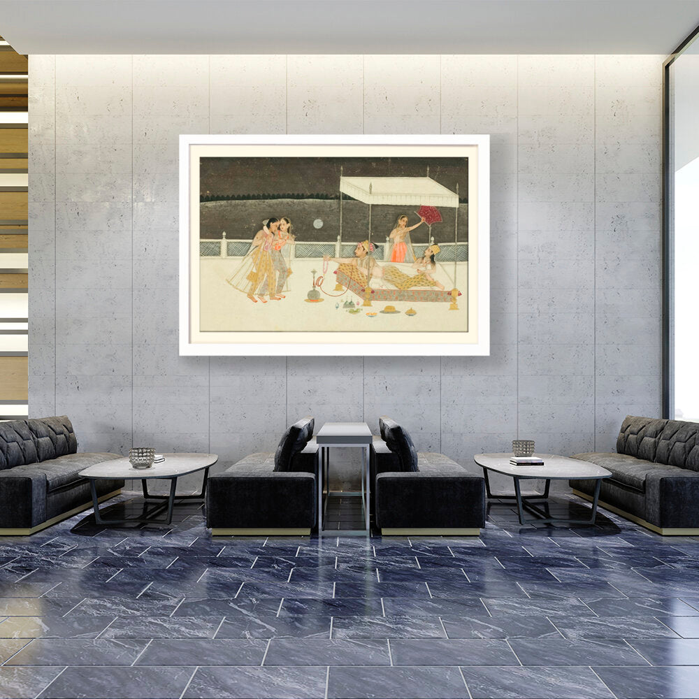Seduction Scene On A Terrace - WALL MOUNT FRAME