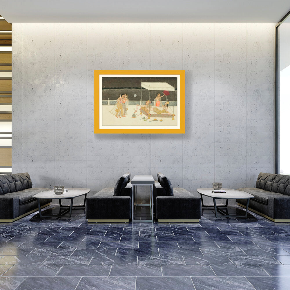 Seduction Scene On A Terrace - WALL MOUNT FRAME