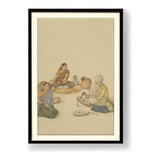 Villagers Grinding Corn - WALL MOUNT FRAME