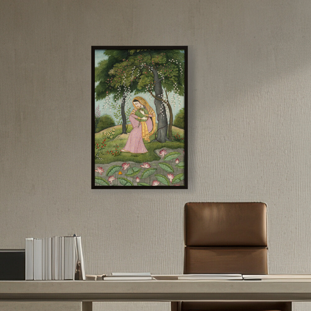 Green And Pink Royal Princess - Framed Canvas