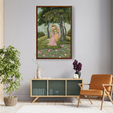 Green And Pink Royal Princess - Framed Canvas
