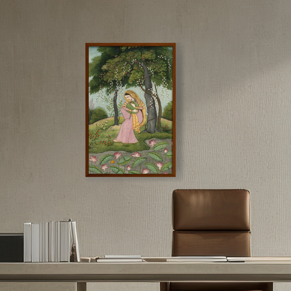 Green And Pink Royal Princess - Framed Canvas