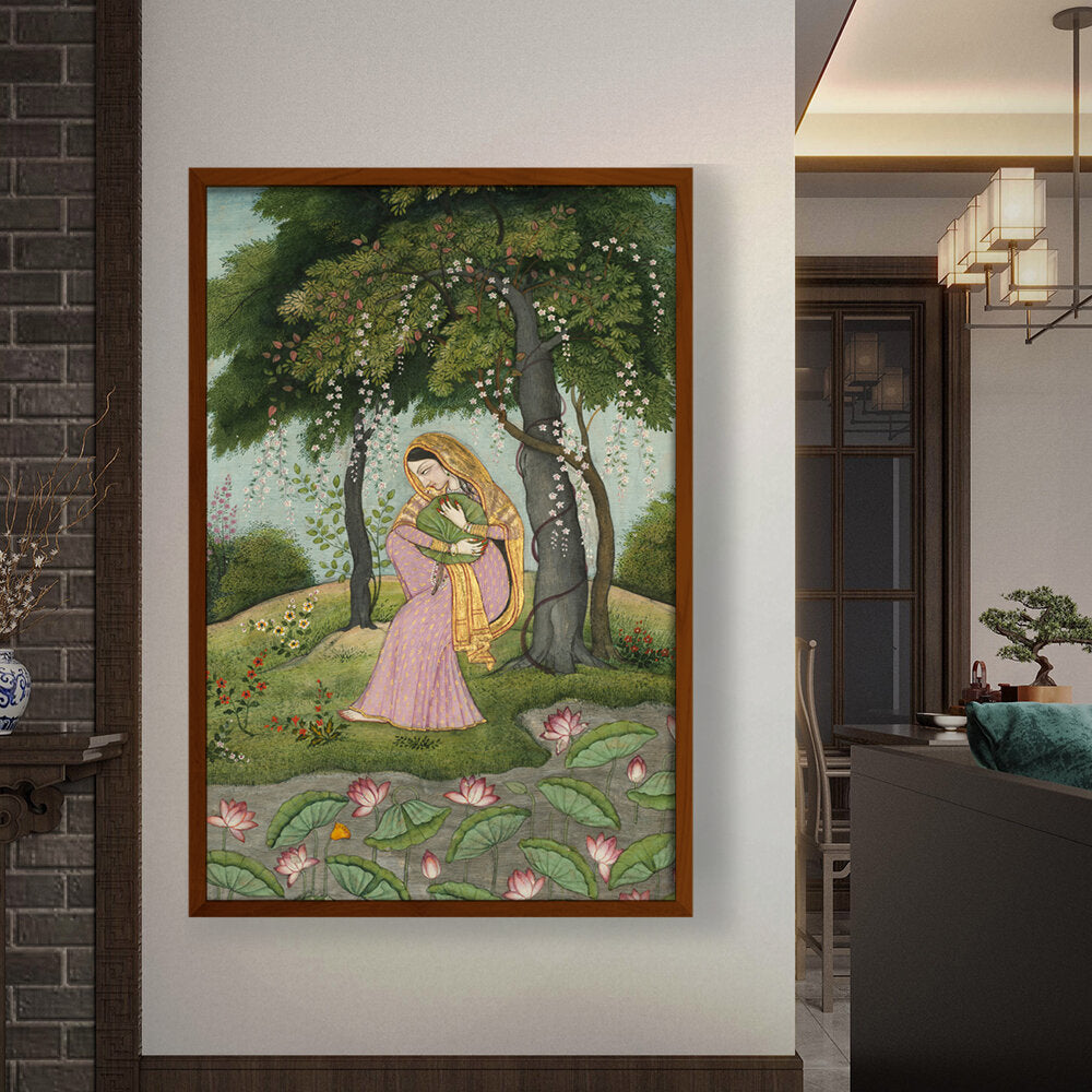 Green And Pink Royal Princess - Framed Canvas