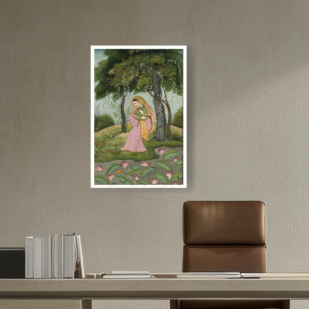 Green And Pink Royal Princess - Framed Canvas
