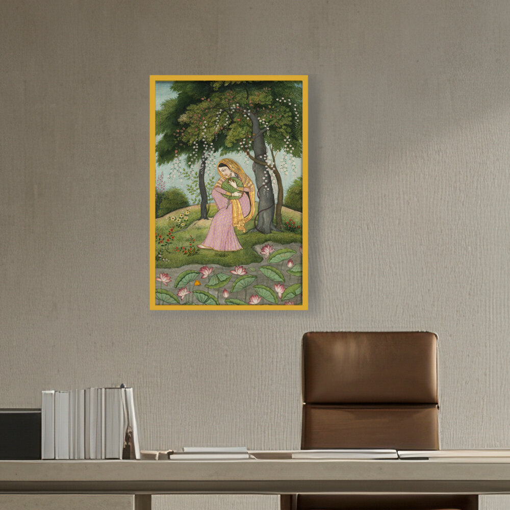 Green And Pink Royal Princess - Framed Canvas