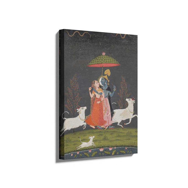 Picasoul - Picasoul Curated - Radha And Krishna In The Rain - Wall Decor