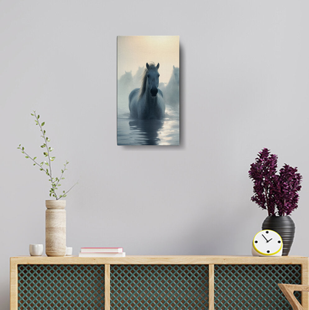 Horse In The Water - Wall Canvas