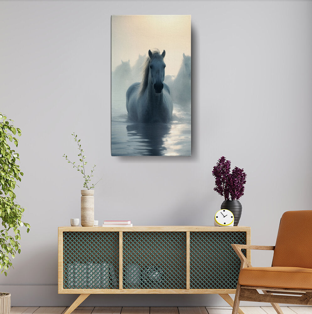 Horse In The Water - Wall Canvas