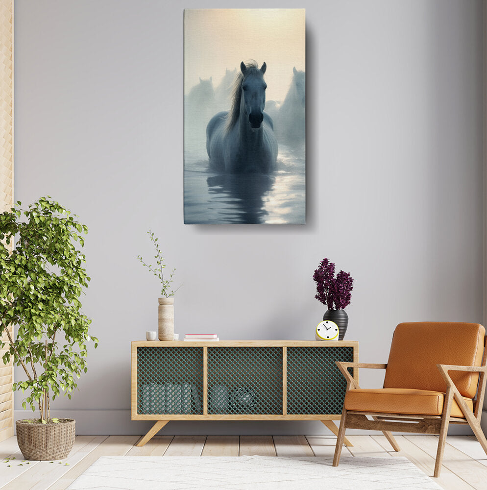 Horse In The Water - Wall Canvas