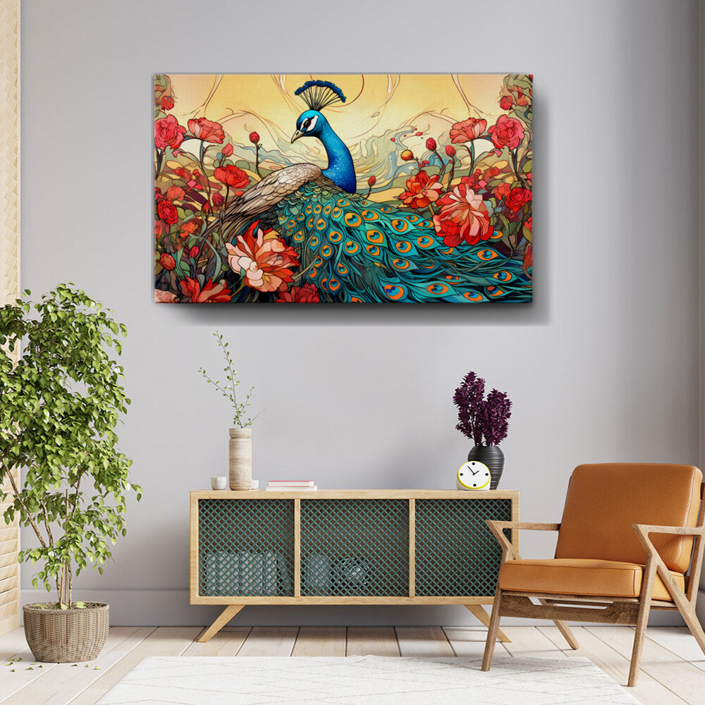 Vibrant Peacock In Nature