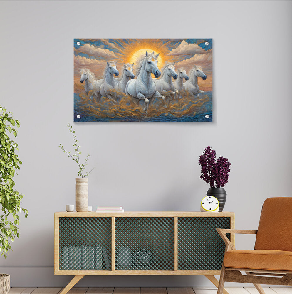 Elegant Horses Running - Acrylic Wall Photo