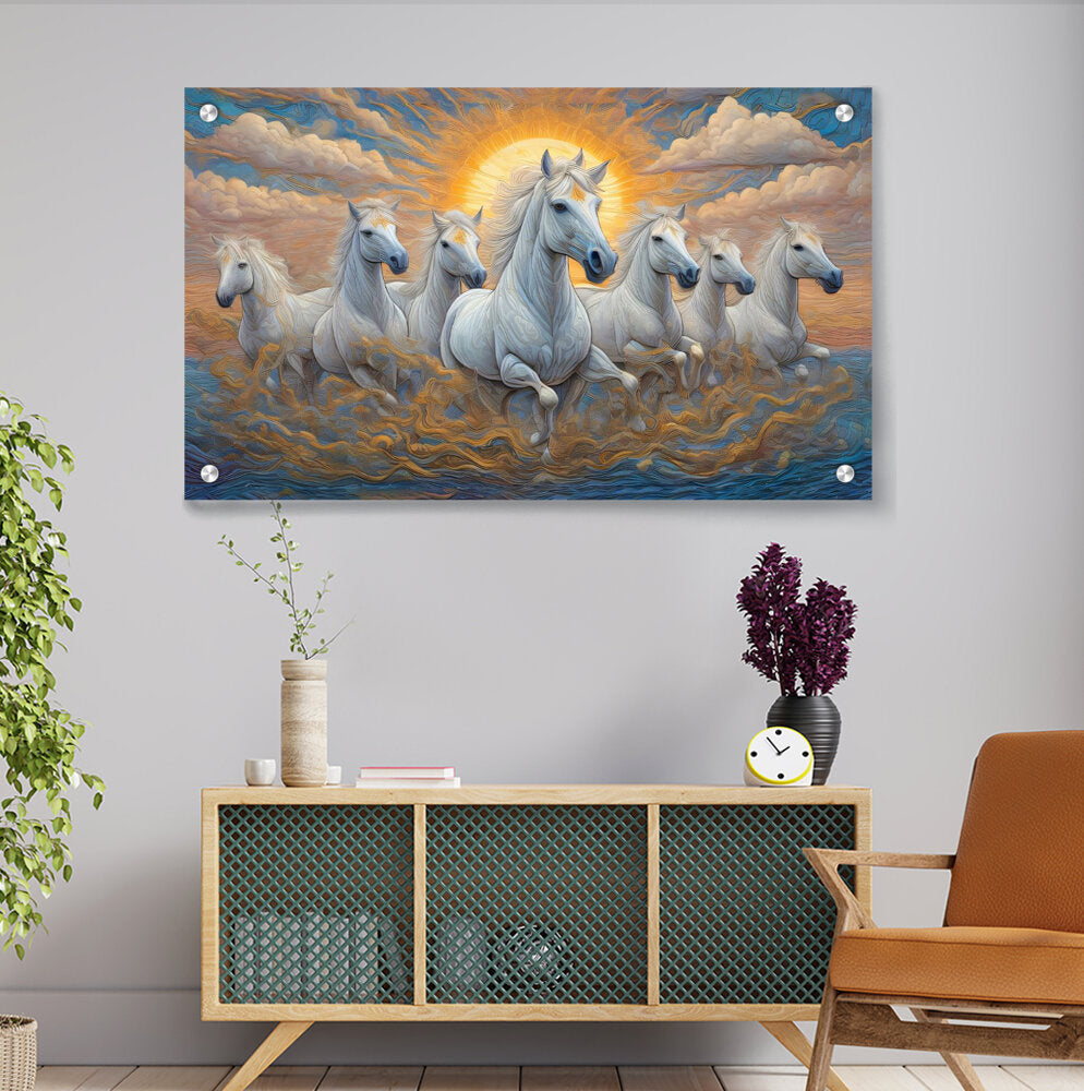 Elegant Horses Running - Acrylic Wall Photo