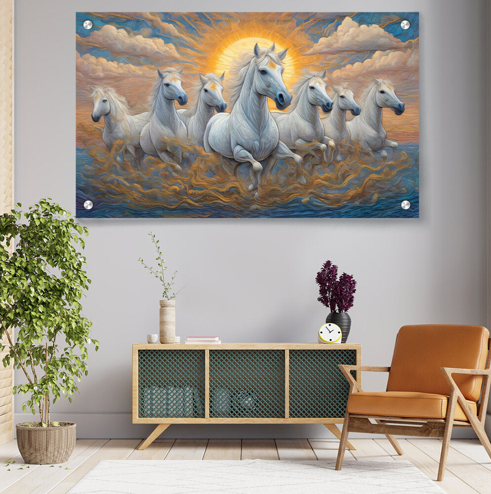 Elegant Horses Running - Acrylic Wall Photo