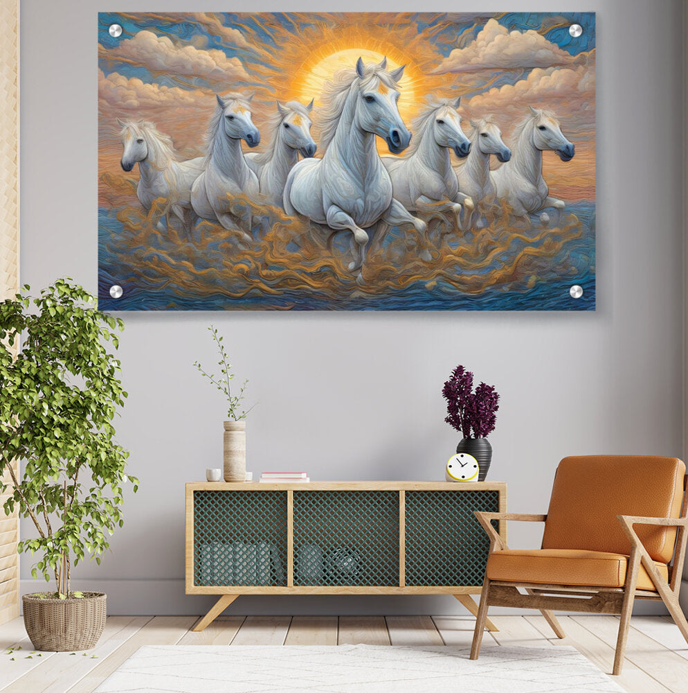 Elegant Horses Running - Acrylic Wall Photo