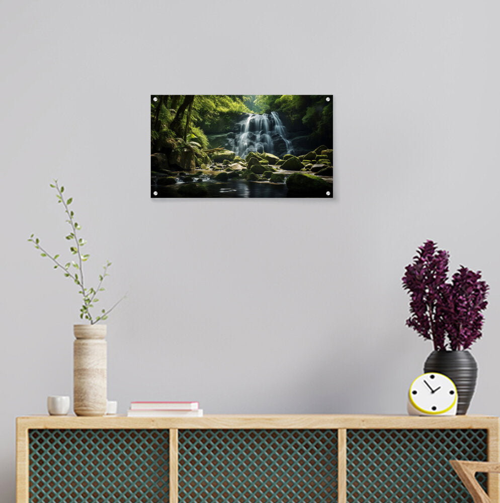 A Hidden Waterfall - Acrylic Wall Photo