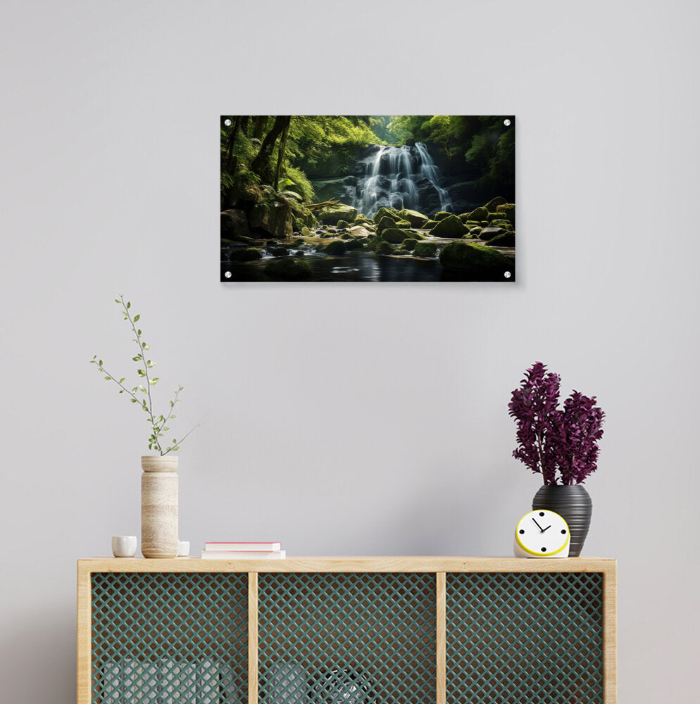 A Hidden Waterfall - Acrylic Wall Photo