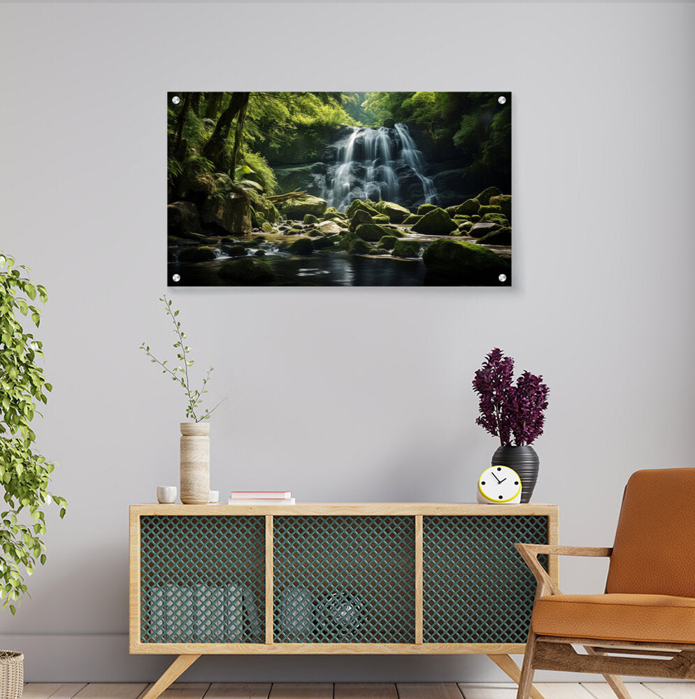 A Hidden Waterfall - Acrylic Wall Photo