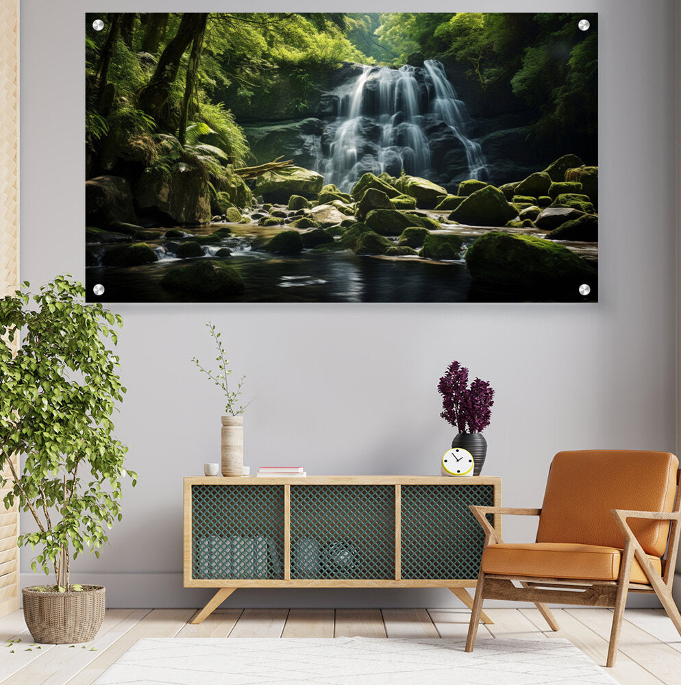 A Hidden Waterfall - Acrylic Wall Photo