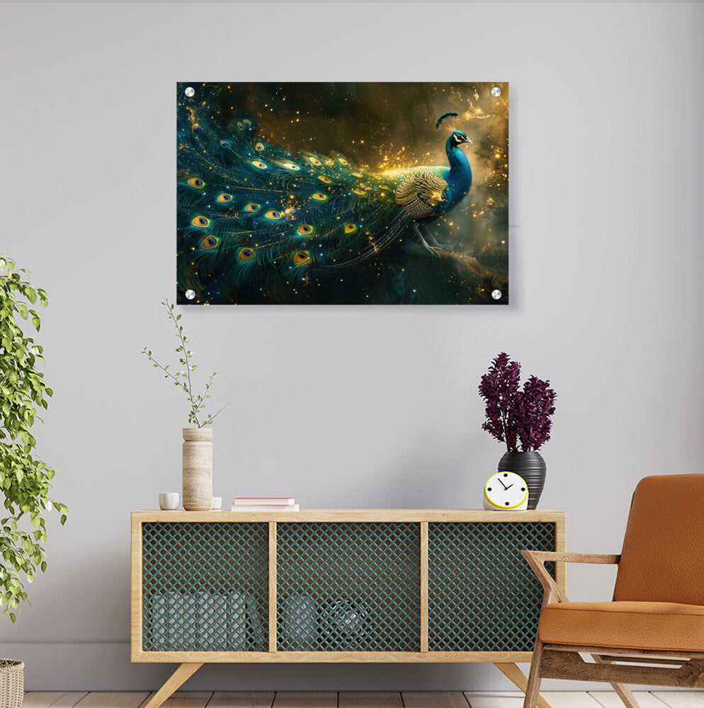 Attractive Peacock - Acrylic Wall Photo